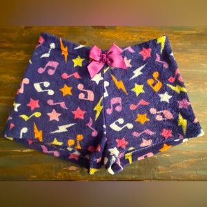 PJ shorts, size 7/8, purple with pattern